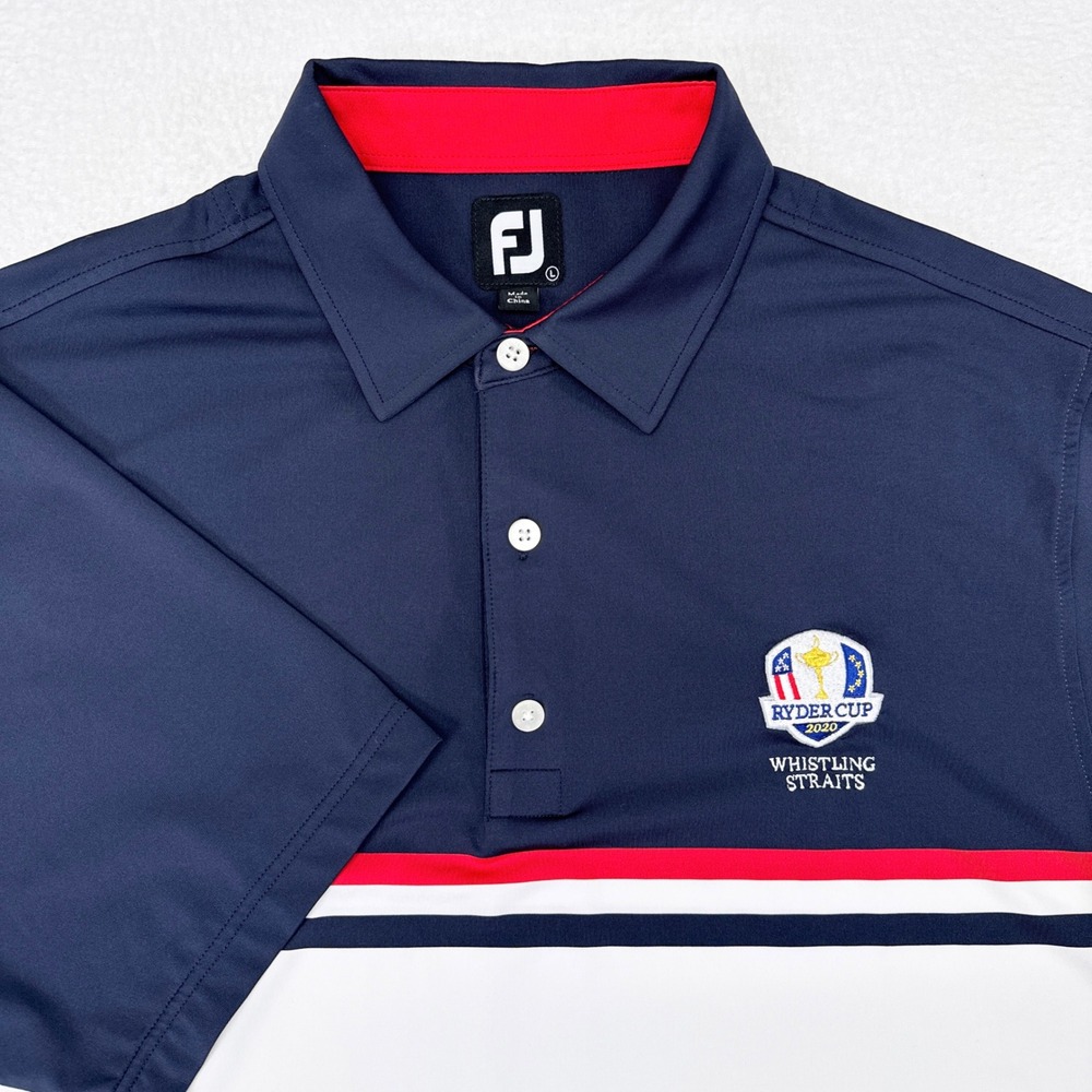 2020 Ryder Cup Whistling Straits Golf Polo Shirt Men Size Large FootJoy USA